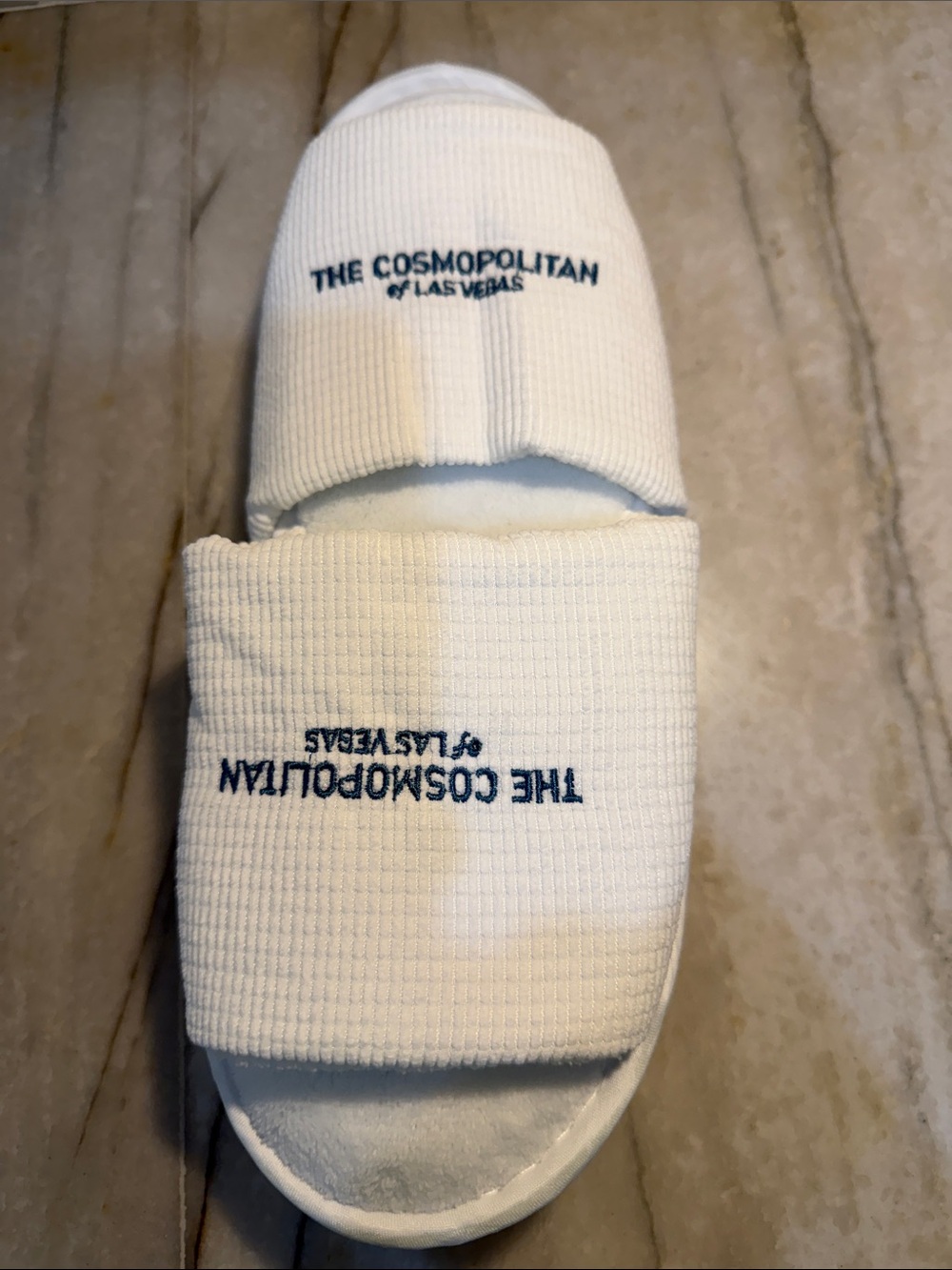 The Cosmopolitan Las Vegas White Slide Slippers Brand New